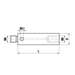 M5 титановый удлинитель щупа, L 30 мм, D 11 мм, для систем ZEISS A-5555-0950
